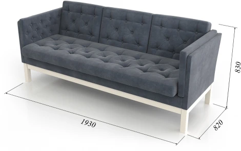 Диван Arsko Айверс Б беленый дуб серый шенилл