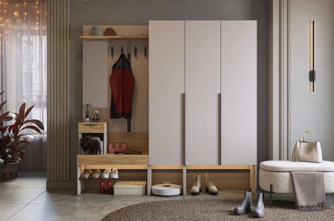 Прихожая "Баско К11" Mebelson (ЛДСП/Дуб золотой) арт.ПК11Баско.3369