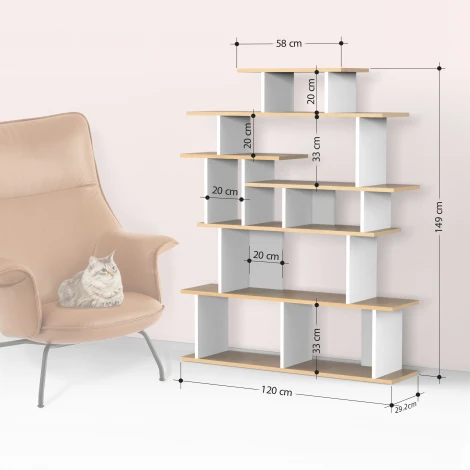 Стеллаж Прямые APOLLON BOOKCASE (ЛДСП/Белый) LEVE