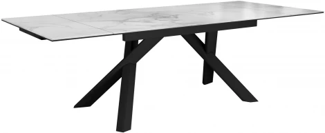 Стол DikLine KX160 мрамор белый ,опоры черные