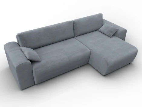 Диван угловой Лига-099 угол универсальный (ДВП,ДСП,ЛДСП,Брус,Фанера/Пластик/Велюр/Серый) Лига Диванов 132586