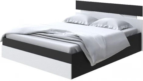 Без бренда Кровать Milton с подъемным механизмом (ЛДСП Черный/Белый) 80x200