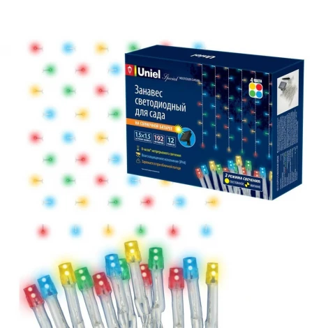 Грунтовый светильник на солнечной батарее Uniel USL-S-132/PT1515 MULTICOLOR CURTAIN (LED, IP44)