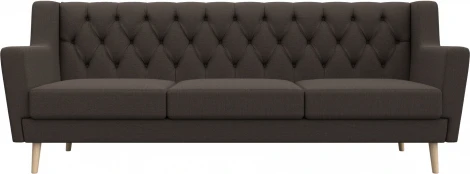 Диван кухонный прямой Брайтон 3 Люкс (Коричневый/Рогожка) Лига Диванов арт.122453