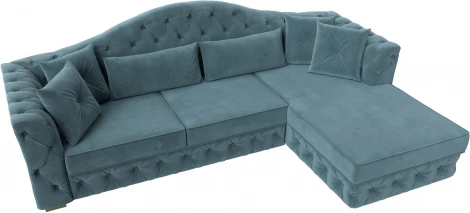 Диван угловой Артис правый угол (Бирюзовый/Велюр) Лига Диванов арт.121583