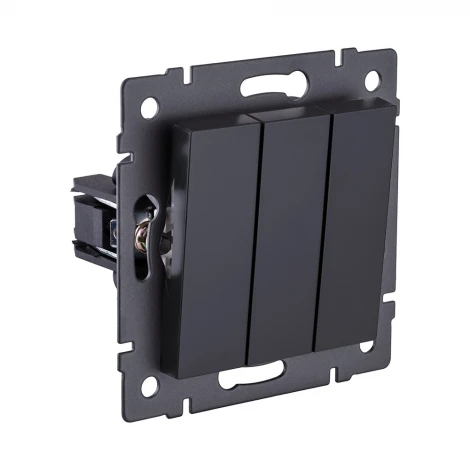 Выключатель 3-клавишный 10А/250В черный матовый Kollinger REA-S-012BM для Aspekt, Eleganz, Reflex