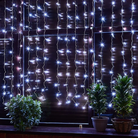 Занавес светодиодный, 3х2м. 160 светодиодов, белый свет Uniel ULD-C3020-160/DTA WHITE IP20