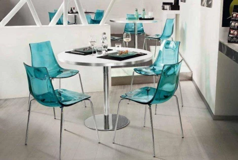 Стул Led AR Connubia пластиковый Аквамариновый прозрачный (P296 pc)