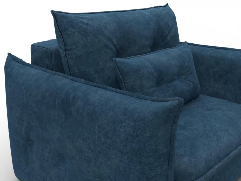 Кресло Лига-100 НПБ (ДСП,Фанера,Велюр/Синий) Лига Диванов 136991