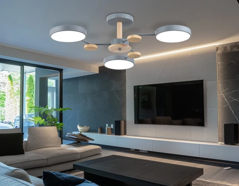 Потолочная люстра светодиодная на штанге с регулировкой цветовой температуры Ambrella COMFORT FL4856 (220V)