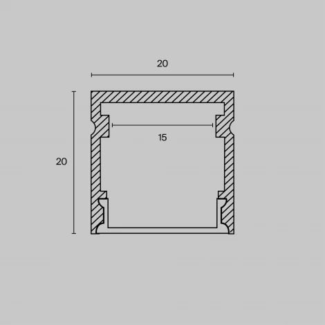 Алюминиевый профиль накладной 20x20 Maytoni Led Strip ALM-2020-S-2M
