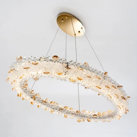 Подвесной светильник светодиодный хрустальный с пультом с регулировкой цветовой температуры и яркости Modelux MODESTYLE MS.5006.750 GD