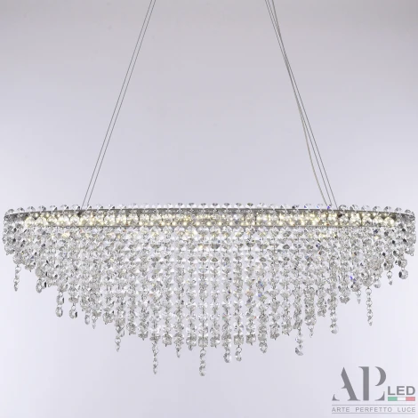 Подвесная люстра светодиодная APL LED Sicilia SH505.0.60.B.Ni.4000 (220V, хрусталь, на тросе)
