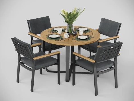 Комплект садовой мебели Patio Primavera 100 карбон, алюминий/тик Gardenini TPPRM.010010.T3