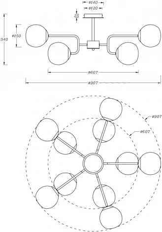 Потолочная люстра Maytoni Erich MOD221PL-10N