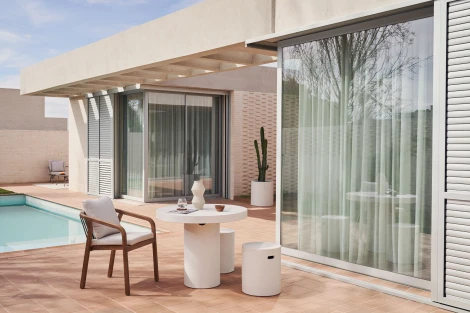 Стул уличный La Forma (ex Julia Grup) Malaret (Белый/ Веревка)