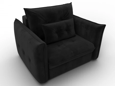 Кресло Лига-100 НПБ (ДСП,Фанера,Велюр/Черный) Лига Диванов 136996