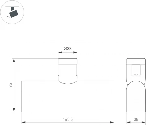 Светильник ART-APRIORI-LASER-L165-8W Warm3000 (BK, 48 deg, 48V) (Arlight, IP20 Металл) 039284