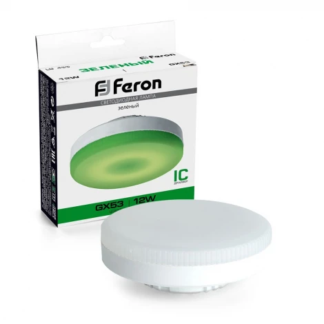 Лампа светодиодная GX53 таблетка 12W 175-265V GX53 зеленый Feron LB-455 48560