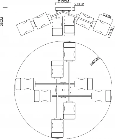 Потолочная люстра Arte Lamp Amfora A2318PL-8SG
