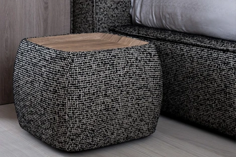 Столик прикроватный мягкий Runa шенилл серая Seppia Ser 49*49*27см Garda Decor