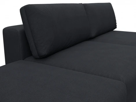 Диван прямой модульный с пуфом Лига-060 НПБ (ЛДСП,Брус,Фанера/Пластик/Замша/Темно-серый) Лига Диванов 129664