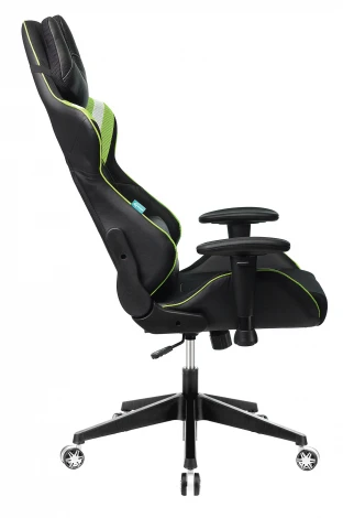Кресло игровое Zombie VIKING 4 AERO черный/салатовый текстиль/эко.кожа с подголов. крестовина пластик