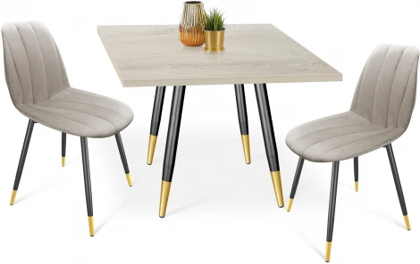 Обеденная группа SHT-DS165 дуб белен./лун. камень/черн. муар/золото Sheffilton 7926913201