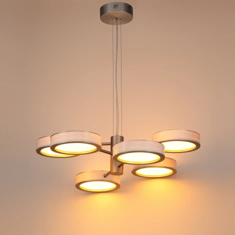 Подвесна люстра светодиодная Odeon Light Riviera 5451/99L белый/никель/металл/керамика/акрил LED 99W 2000К/3000K/4000K