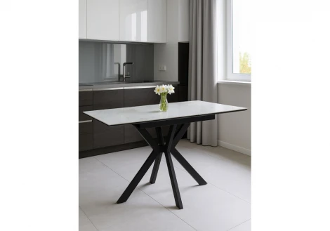 Керамический стол Гардинг 100(130)x70 серый (yb9020022bg) / черный 631621