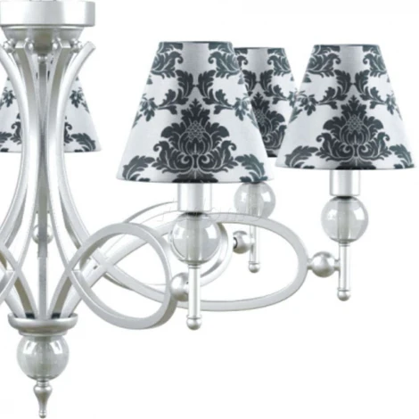 Люстра подвесная Lamp4you, 7 плафонов, хром с прозрачным, белым и черным