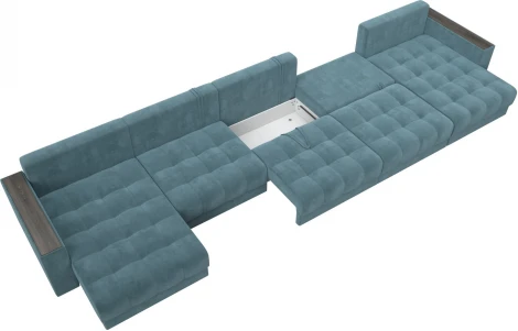 Диван П-образный с декором Лига-049 НПБ Мегалонг Лига Диванов (Велюр) арт.128524