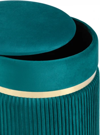 Пуф Миранда с ящиком велюр бирюзовый УТ000035332