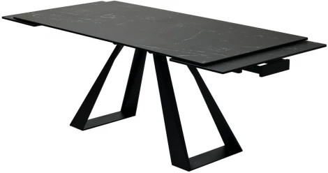 Стол FONDI 180 MARBLES NERO KL-116 Черный мрамор матовый, итальянская керамика/ черный каркас М-City