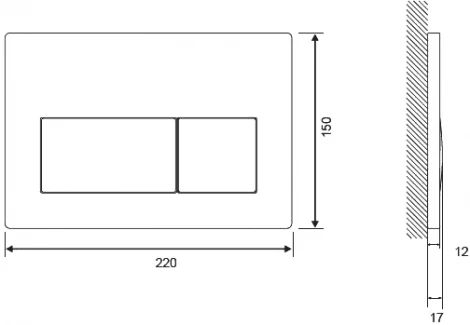 Кнопка смыва Cersanit Presto BU-PRE/Cm хром матовый