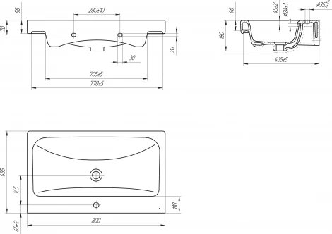 Раковина Cersanit Moduo 80