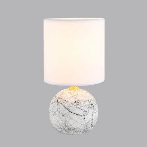 Настольная лампа Lumion Vilana 8166/1T белый, керамика/текстиль E14 1*40W 220V (выключатель, круглые)
