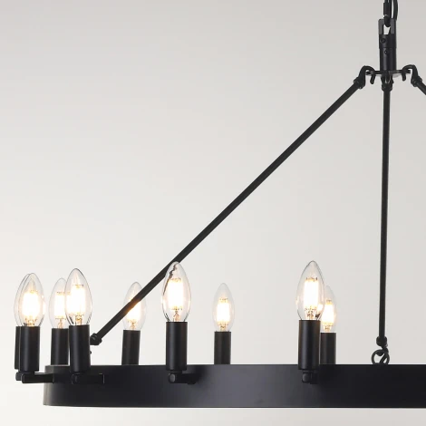 Подвесная люстра Citilux Смитсон CL470118 (220V, на цепи, свеча, круглые, под старину, кольцо)