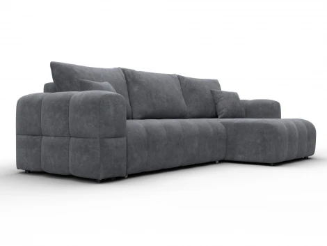 Диван угловой Лига-110 НПБ угол универсальный (ДВП,ДСП,ЛДСП,Брус,Фанера,Велюр/Темно-серый) Лига Диванов 136527