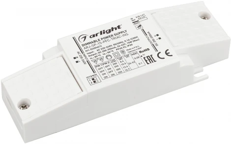 Блок питания ARJ-SP-15-PFC-TRIAC-INS (15W, 26-42V, 0.2-0.35A) (Arlight, IP20 Пластик, 5 лет) 026046(1)