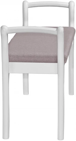 Скамья для прихожей с подлокотниками мягкая, ткань серо-розовый, каркас снег от фабрики Mebelik