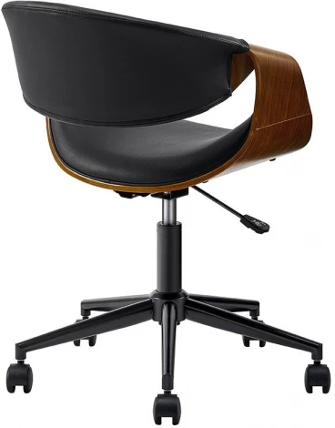 Кресло ESF JY1829-3 черный PU/орех/черный/Экокожа,Шпон