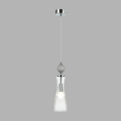 Подвесной светильник Lumion Emily 8269/1A хром/серый/прозрачный, металл/керамика/стекло Е14 1*40W 220V (на проводе)
