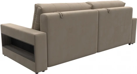 Диван прямой с полками Лига-053 НПБ Лига Диванов (Велюр) арт.128889