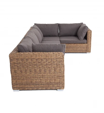 Трансформирующийся диван из искусственного ротанга (гиацинт), цвет соломенный 4SIS Лунго YH-C1033W-SET TW