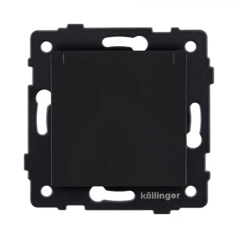 Розетка штепсельная SCHUKO 16A/250 В с крышкой, черный матовый Kollinger REA-006BM для Aspekt, Eleganz, Reflex