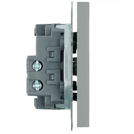 Выключатель одноклавишный самовозвратный (платиново-серый, soft touch) Stekker Эмили 50328