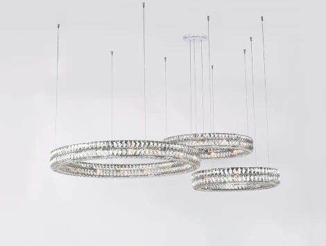 Подвесной светильник Newport 10120 10124+4/S gold (220V, хрусталь, на тросе, круглые, кольцо)