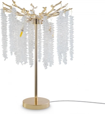 Настольная лампа Freya Mineral FR1010TL-03G (220V, хрусталь, подвески, листья, ветки)