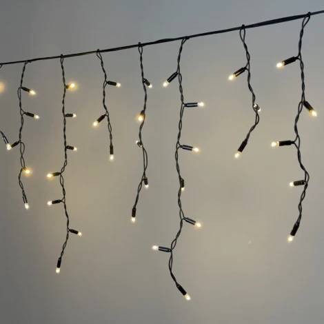 Гирлянда Бахрома 3,1 x 0,5 м тепло-белая 220В, 120 LED, провод черный каучук 2,3мм, IP65 Laitcom ECO120-1-2WW